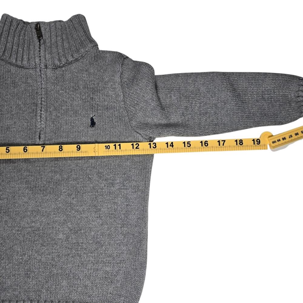 Polo Ralph Lauren Quarter Zip Gray Color Boys Size 6 100% Cotton Pony - Picture 8 of 9